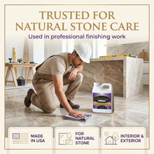 Load image into Gallery viewer, Trusted for natural stone care — used in professional finishing work; Made in USA, interior and exterior